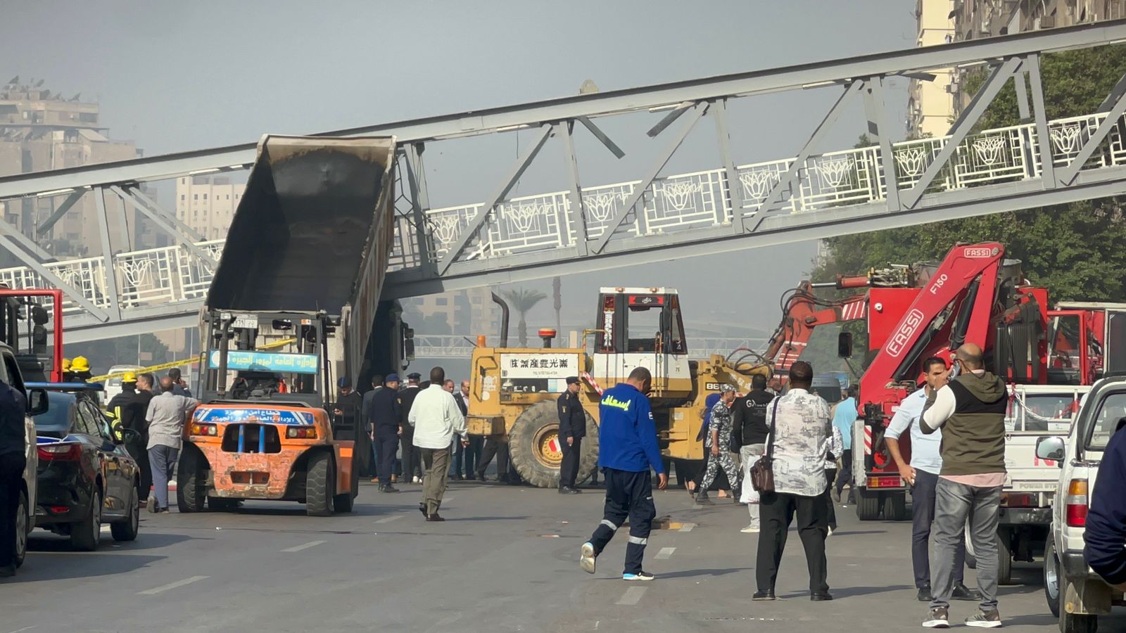 حادث سقوط كوبري مشاة أحمد عرابي 