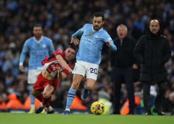 مانشستر سيتي ينهي الشوط الأول متقدما على شيفيلد يونايتد بهدف نظيف في البريميرليج