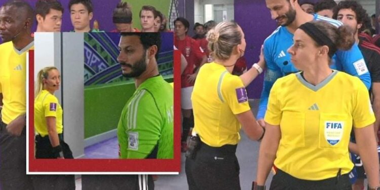 عينها منه.. نظرات وابتسامات حكمة مباراة الأهلي وأوراوا الشناوي تثير الجدل