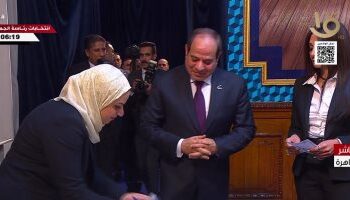 المرشح الرئاسي عبد الفتاح السيسي يدلي بصوته في الانتخابات الرئاسية