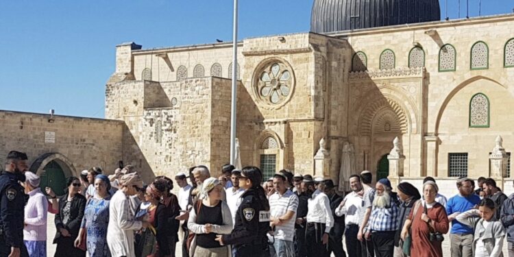مستوطنون إسرائيليون يقتحمون باحات المسجد الأقصى