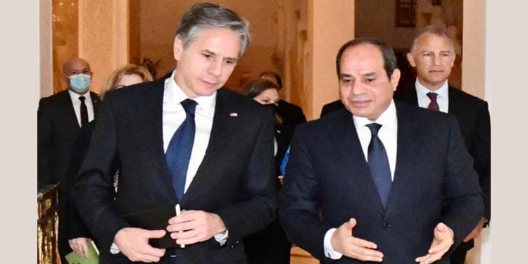 السيسي يلتقي وزير الخارجية الأمريكي في مصر ضمن جولته الشرق أوسطية