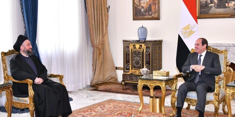 الرئيس السيسي يناقش مع رئيس تيار الحكمة الوطني العراقي الأوضاع في غزة