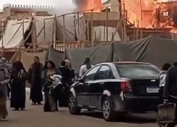 تفاصيل حريق موقع تصوير مسلسل جودر بمدينة الإنتاج الإعلامي.. تطاير النيران من فرن على براميل التنر