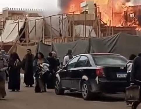 تفاصيل حريق موقع تصوير مسلسل جودر بمدينة الإنتاج الإعلامي.. تطاير النيران من فرن على براميل التنر