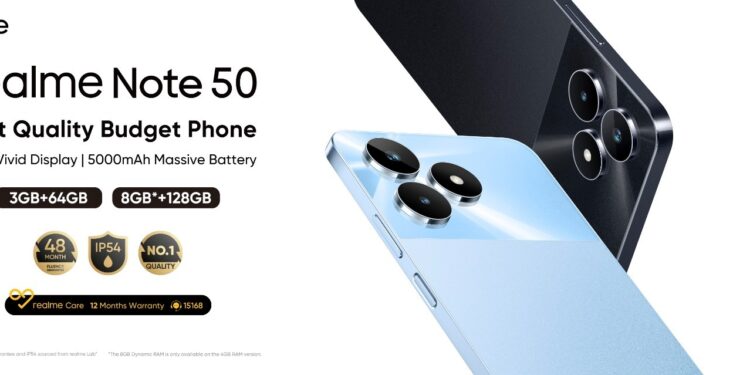 Realme launching for the new note series with the first product Note 50