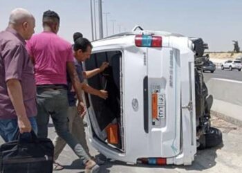 وفاة وإصابة 21 شخصا في حادث انقلاب سيارة في أطفيح