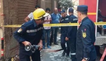 إخماد حريق هائل في إحدى مخازن قطع الغيار والكوتش في السلام