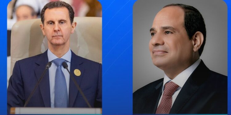 تفاصيل الاتصال الهاتفي بين الرئيس السيسي ونظيره السوري بشار الأسد