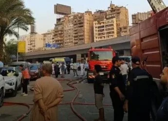 الصورة الحقيقية والكاملة لـ حريق برج سفنكس بالعجوزة..