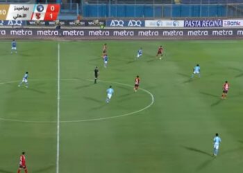 الأهلي ضد بيراميدز.. المارد الأحمر ينهي شوط الأول بهدف نظيف لـ وسام أبو علي