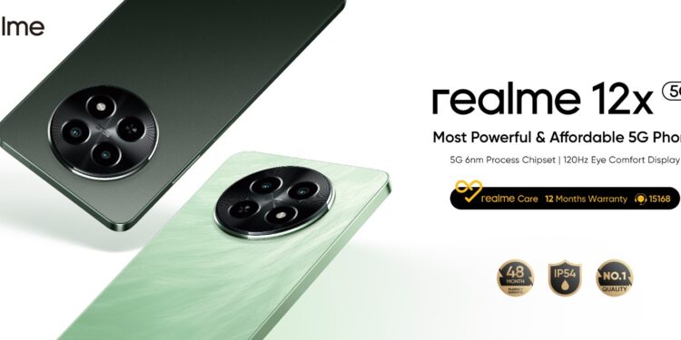 هاتف realme 12x 5G يتميز بأقوى شريحة 5G في فئته ويأتي بأفضل المميزات وسعر تنافسي