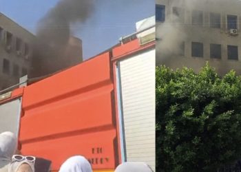 اندلاع حريق هائل في كلية التمريض بجامعة الإسكندرية