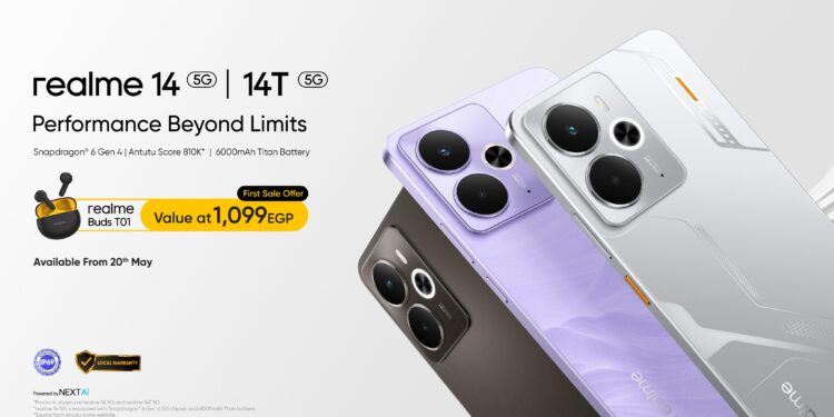 ريلمي تكشف عن هاتفي realme 14 5G وrealme 14T بأفضل أداء ومعالج في فئتهما