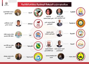حزب الجبهة الوطنية: 12 مرشح للحزب على القائمة الوطنية من أجل مصر في انتخابات مجلس الشيوخ 