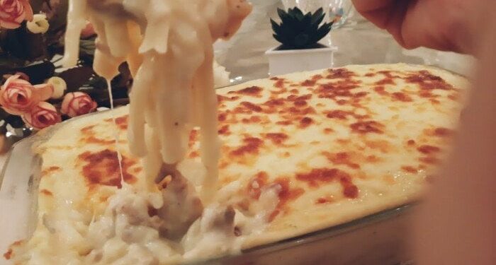 طريقة عمل المكرونة النجرسكو بالدجاج في المنزل بسهولة