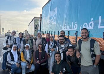 مرسال عضو التحالف الوطني تطلق القافلة رقم 12 إلى غزة محمّلة بـ 25 شاحنة مساعدات إنسانية