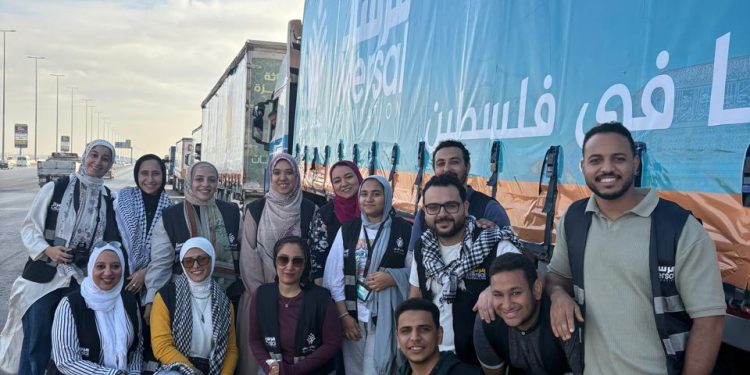 مرسال عضو التحالف الوطني تطلق القافلة رقم 12 إلى غزة محمّلة بـ 25 شاحنة مساعدات إنسانية