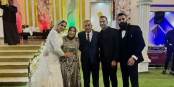النقيب مصطفى الشناوي يحتفل بزفاف نجلته وسط أجواء الفرحة والسعادة