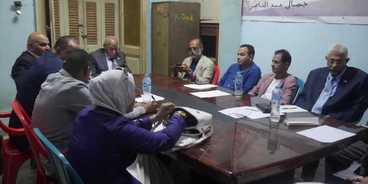 المكتب السياسي للحزب العربي الناصري يناقش خطط الانتشار بالمحافظات ويؤكد دعم القضية الفلسطينية